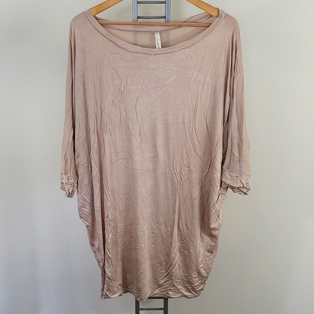 Beige Batwing Top